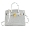 Faux Leather Rhinestone Tote Bag