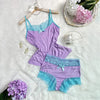 Lace Trimmed Bow Pajama Set