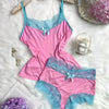 Lace Trimmed Bow Pajama Set
