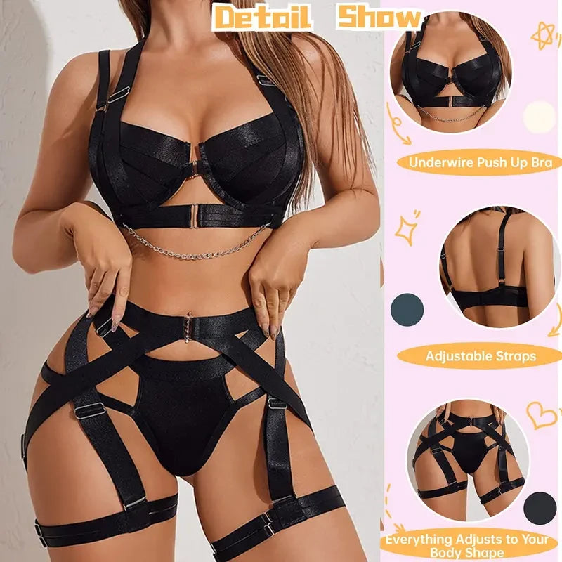 Avidlove Strappy Underwire Lingerie Set