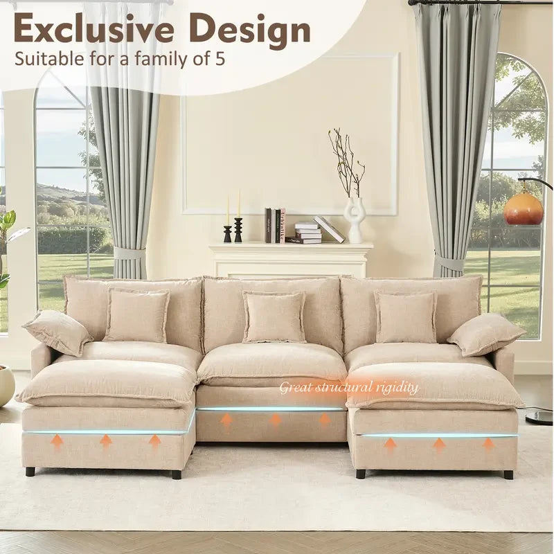 Modular U-Shaped Sectional Sofa