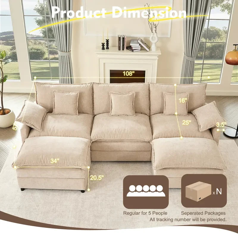 Modular U-Shaped Sectional Sofa