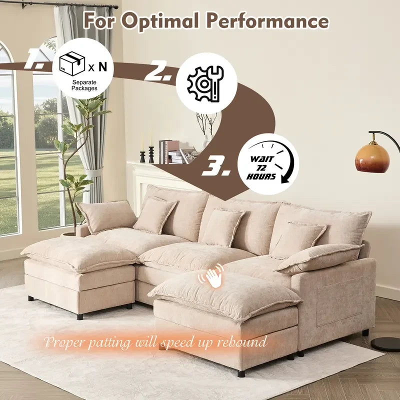 Modular U-Shaped Sectional Sofa