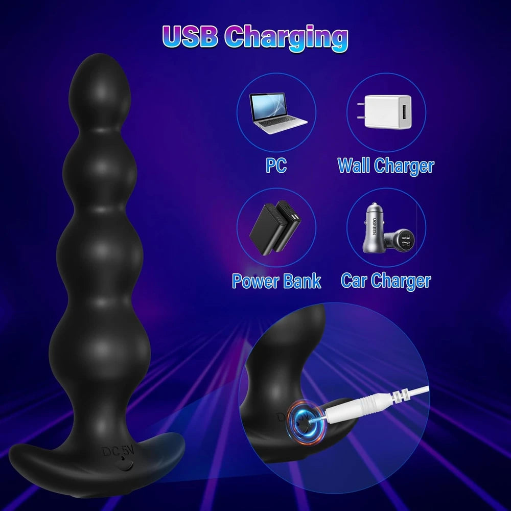 Vibrating Silicone Anal Beads