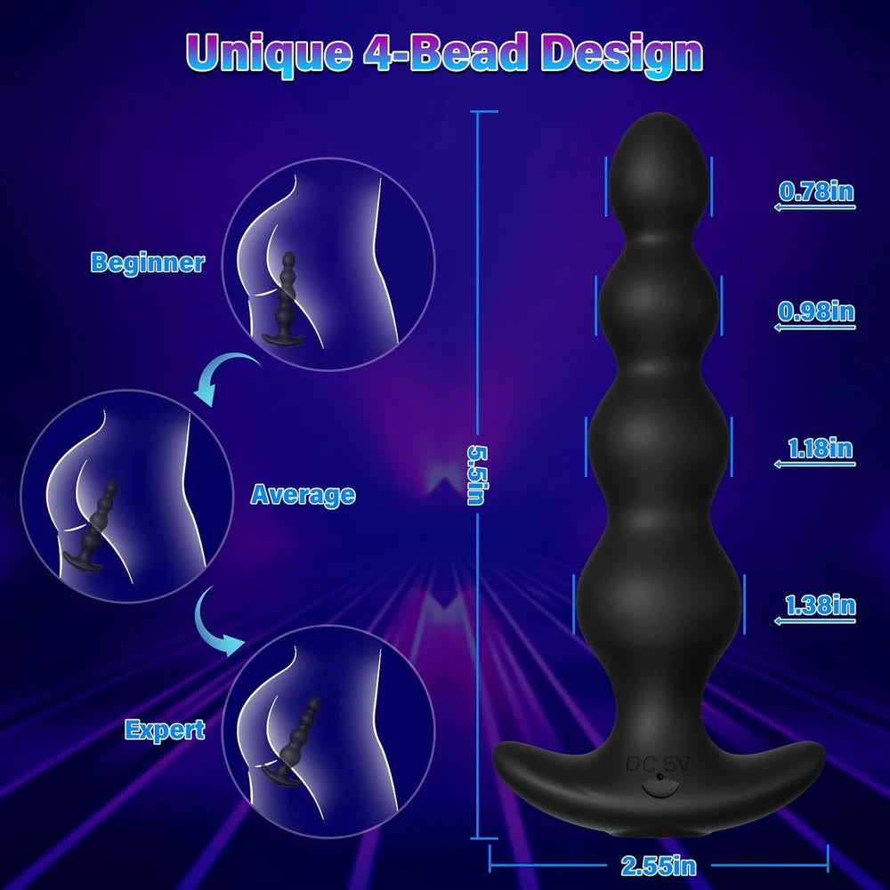 Vibrating Silicone Anal Beads