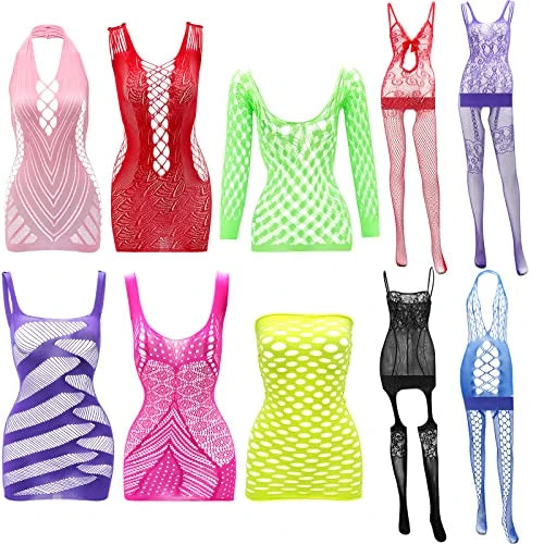 10 Piece Fishnet Lingerie Bodysuits