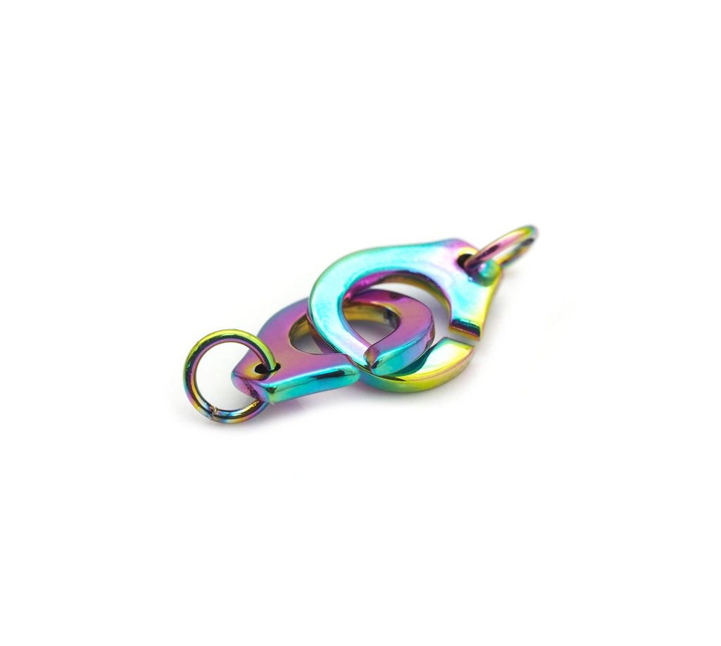 Rainbow Handcuff Shape Clasp, Sku#LX167