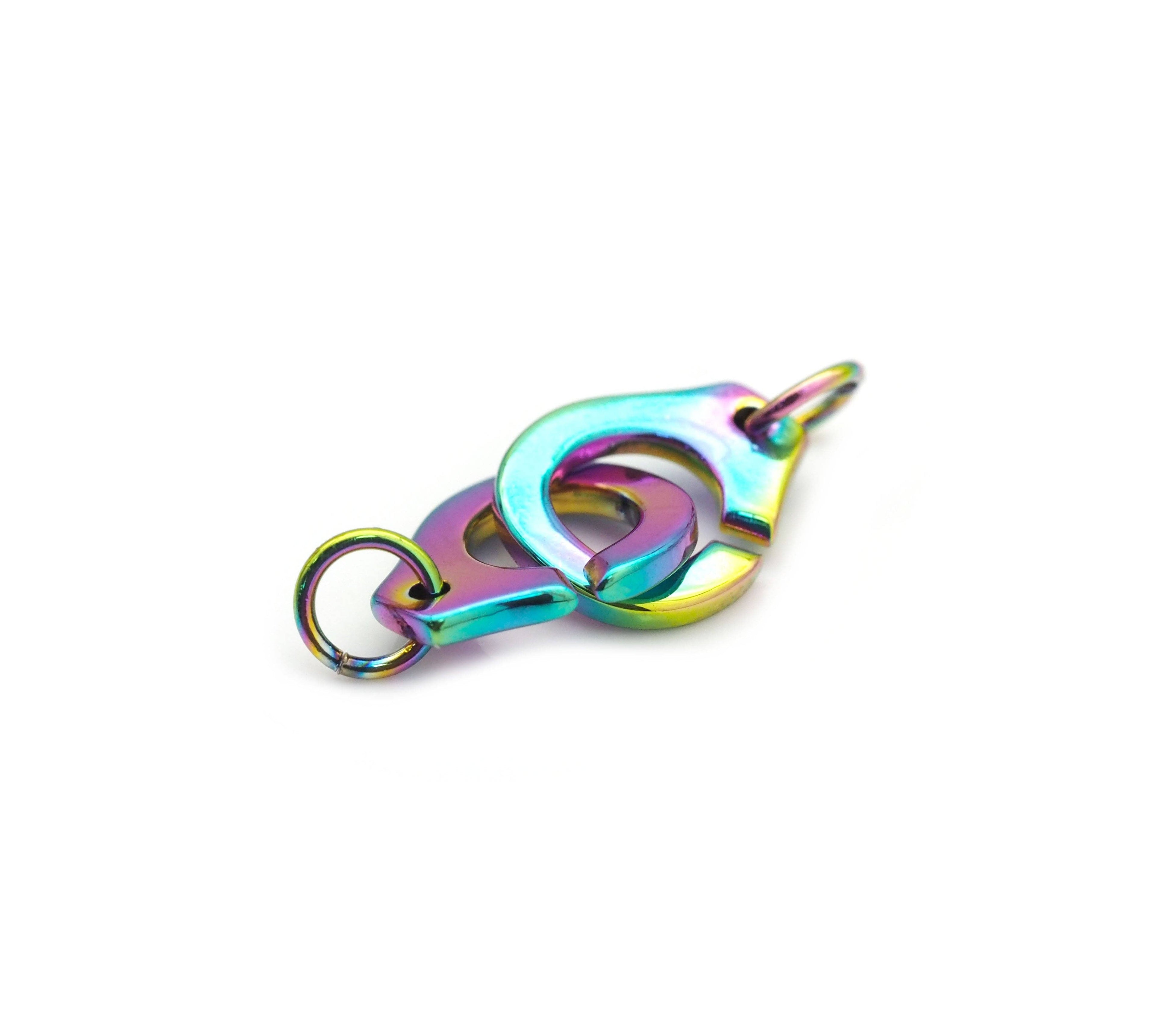 Rainbow Handcuff Shape Clasp, Sku#LX167
