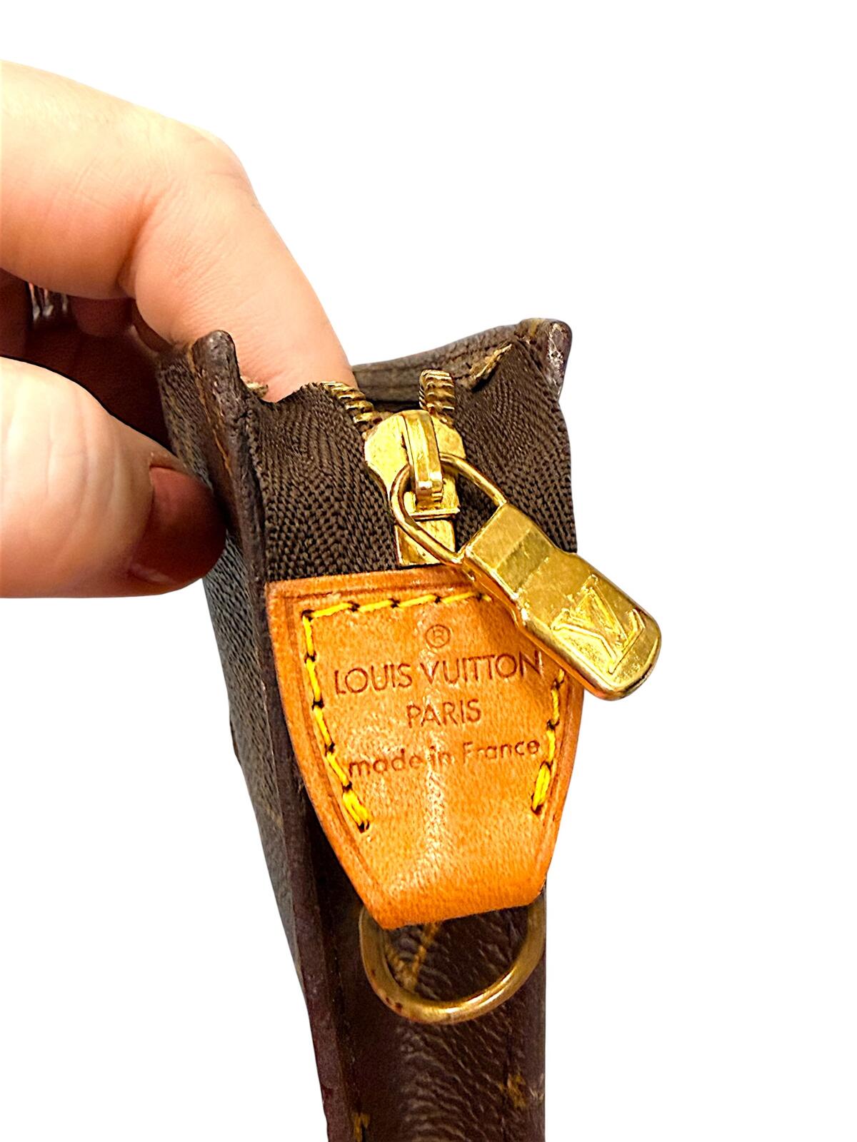 Louis Vuitton Monogram Zip Pouch Wristlet with COA