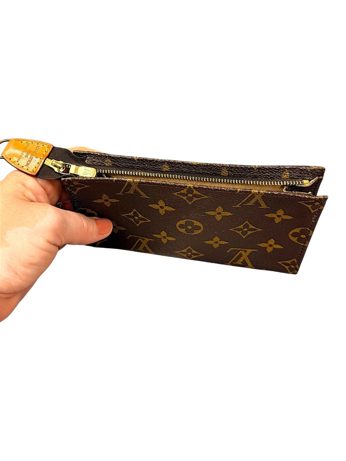 Louis Vuitton Monogram Zip Pouch Wristlet with COA