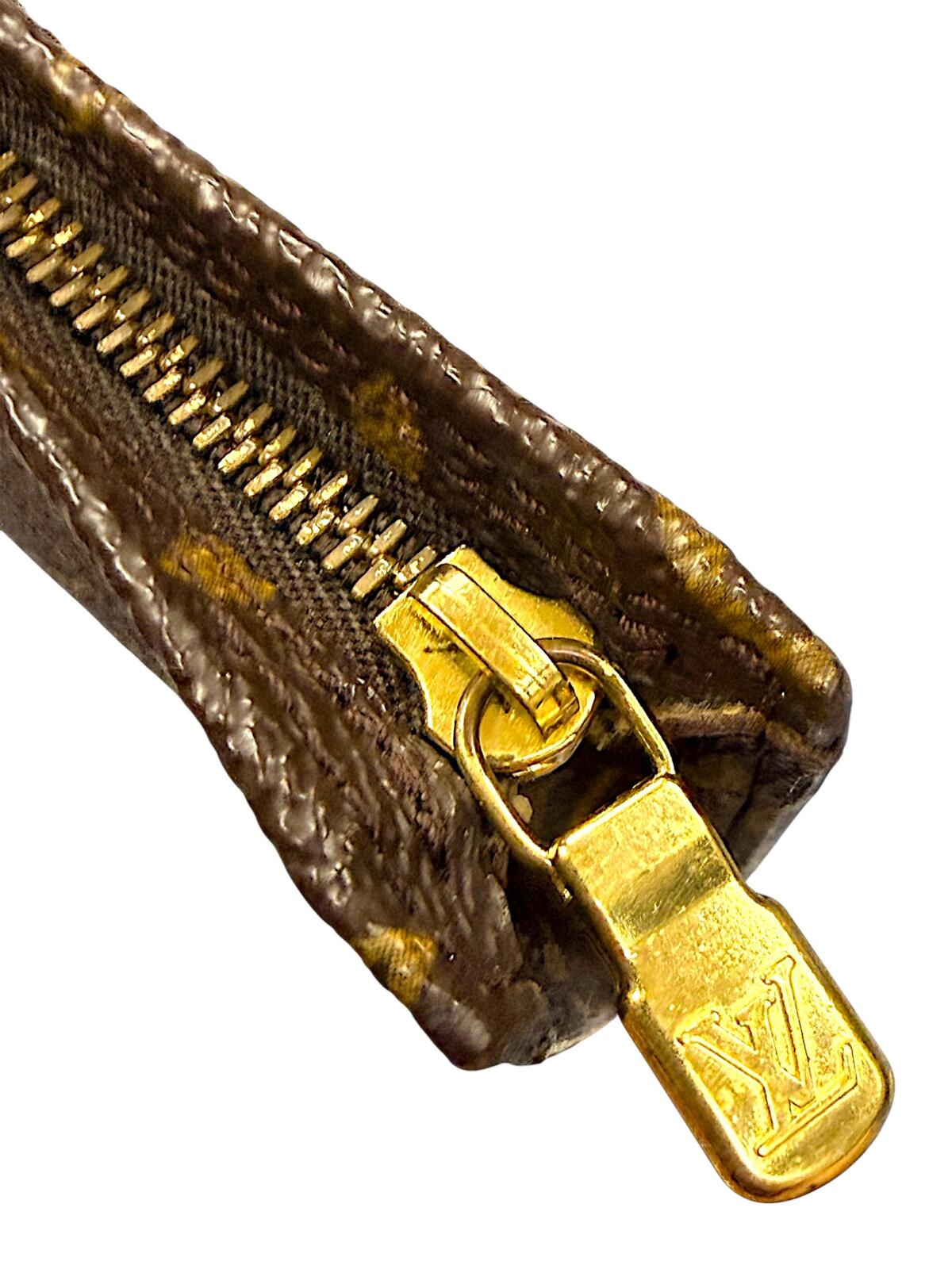 Louis Vuitton Monogram Zip Pouch Wristlet with COA