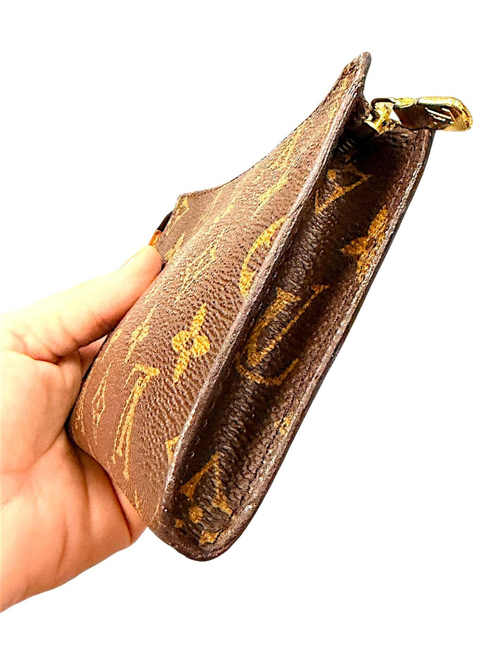 Louis Vuitton Monogram Zip Pouch Wristlet with COA