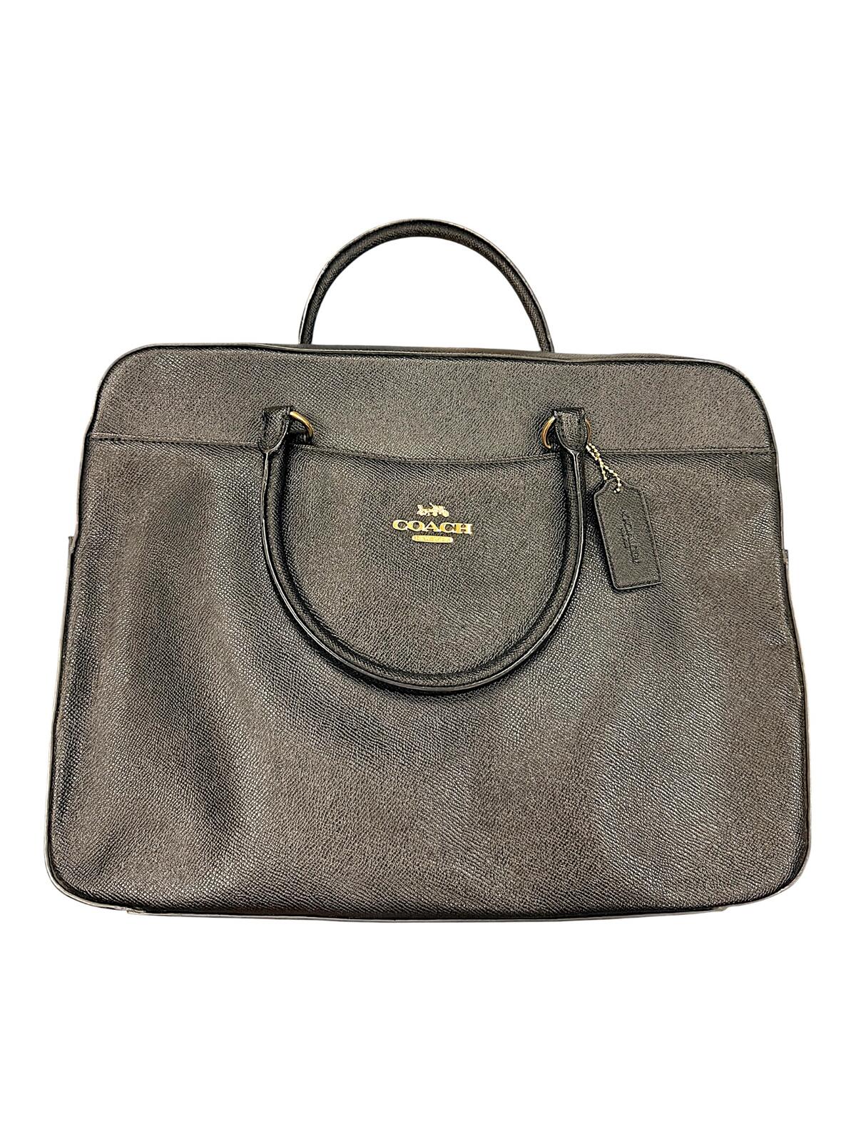 Coach Black Leather Briefcase Shoulder Bag with Strap NWOT