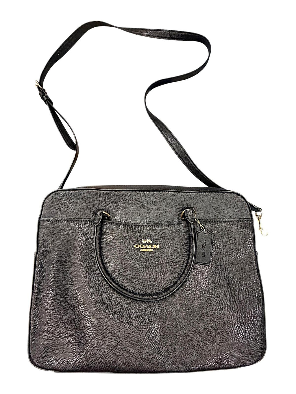 Coach Black Leather Briefcase Shoulder Bag with Strap NWOT