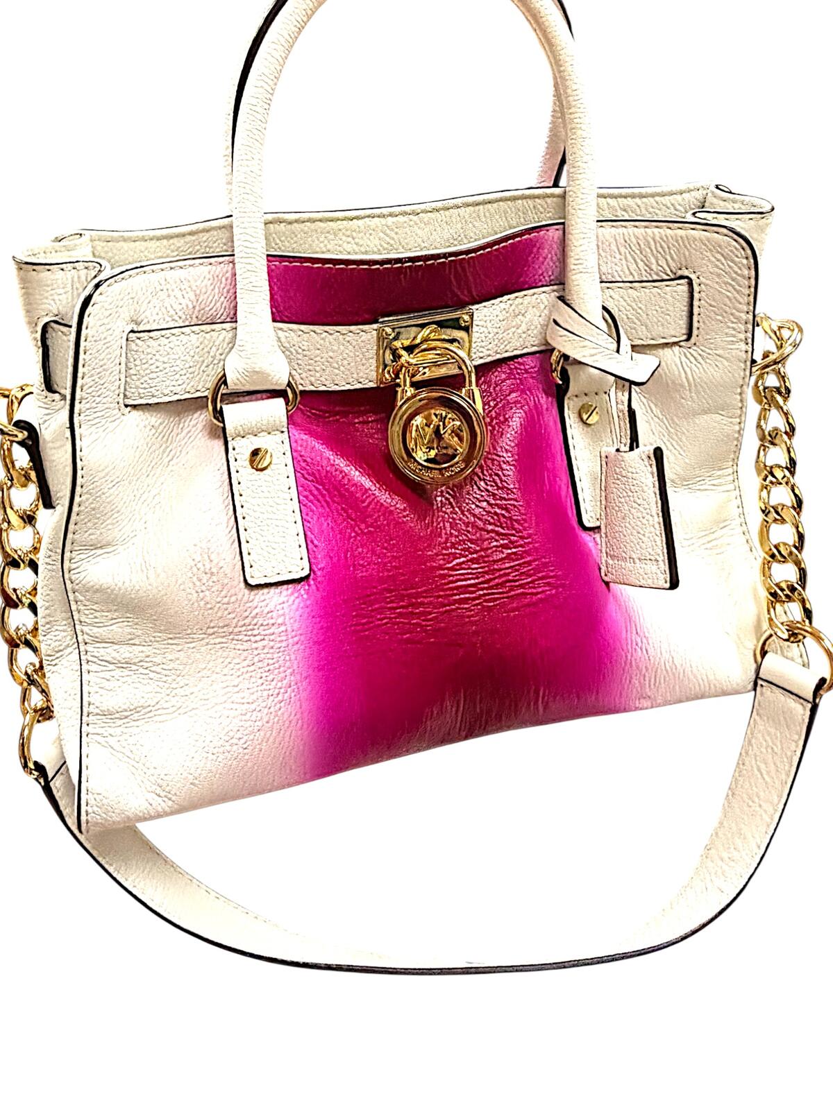 Michael Kors Pink Ombré Colorblock Leather Top Handle Satchel Handbag
