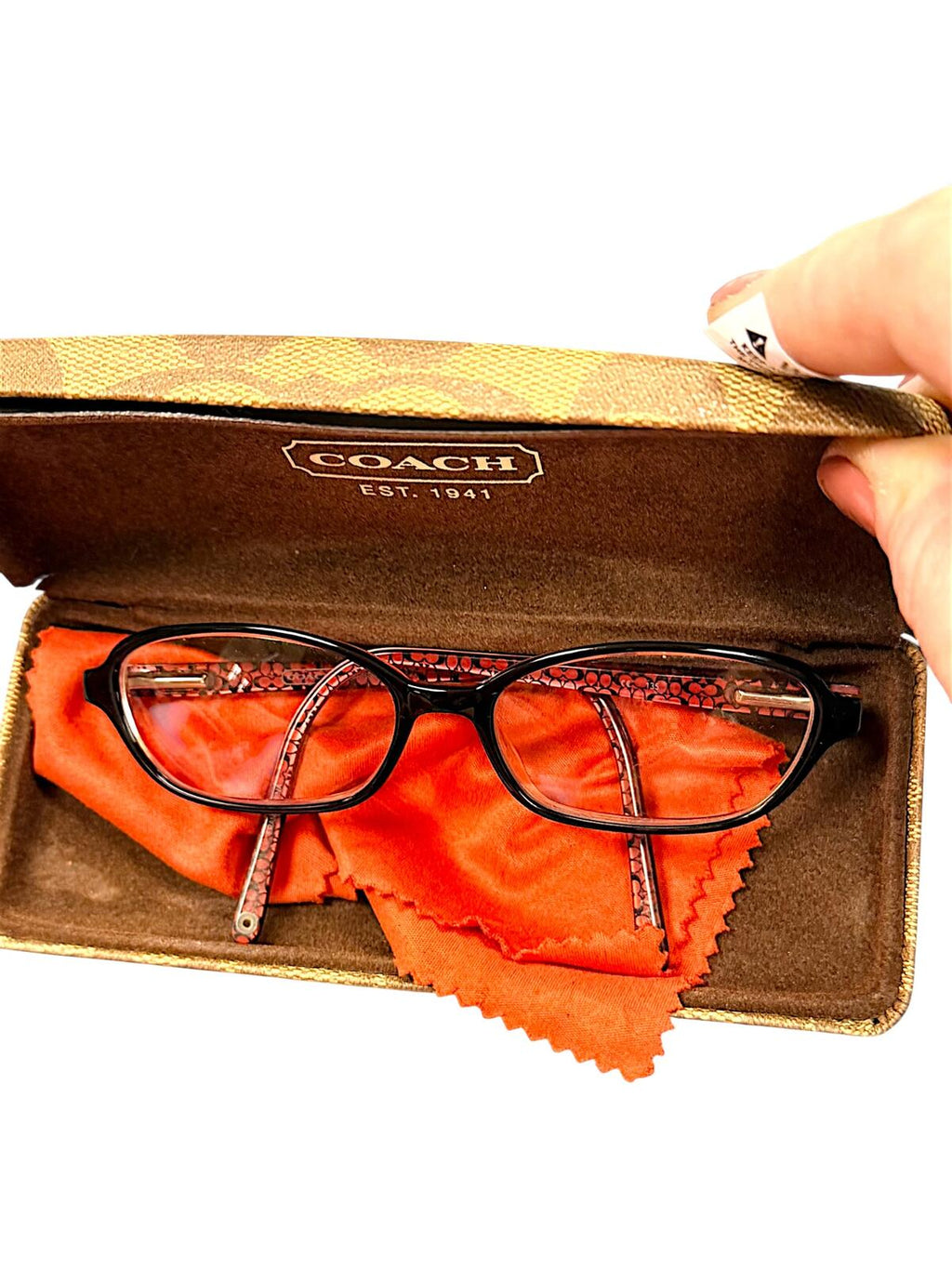 Coach Children’s Eyeglasses Pink Black Signature Print Frames with Coach Case