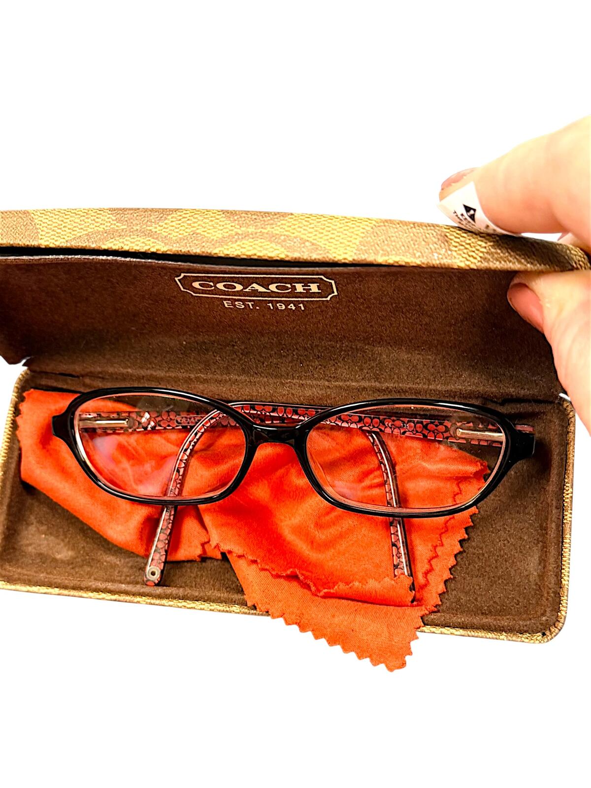 Coach Children’s Eyeglasses Pink Black Signature Print Frames with Coach Case