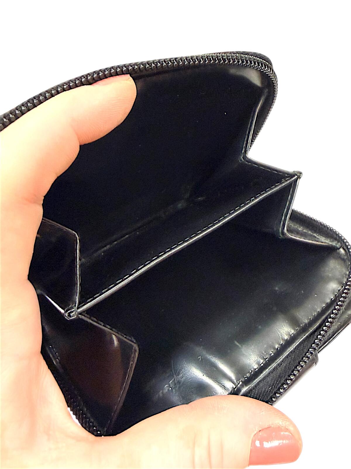 Prada Black Leather Zip-Around Bifold Wallet