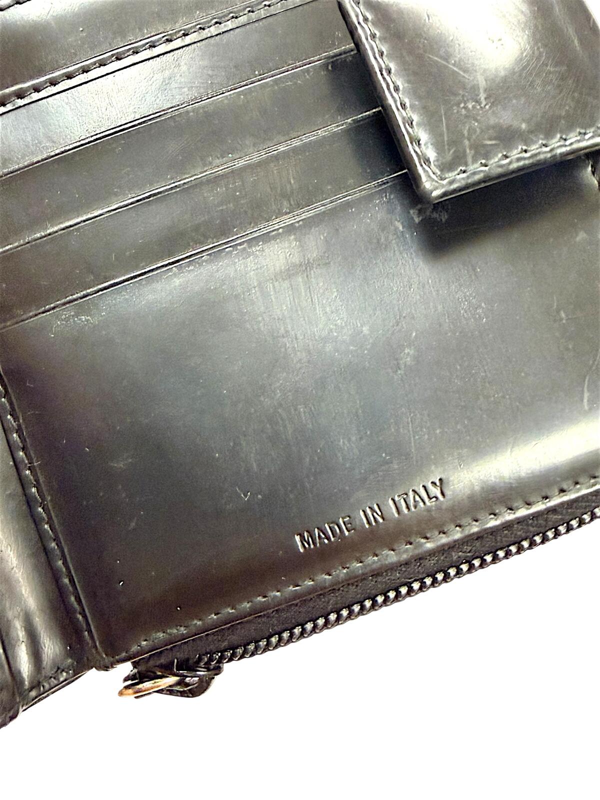 Prada Black Leather Zip-Around Bifold Wallet