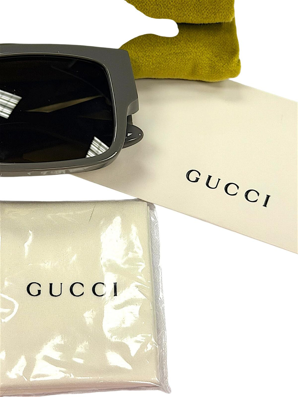 Gucci GG1460S 003 Unisex Sunglasses Gray Black Made in Italy NWT & Velvet Case