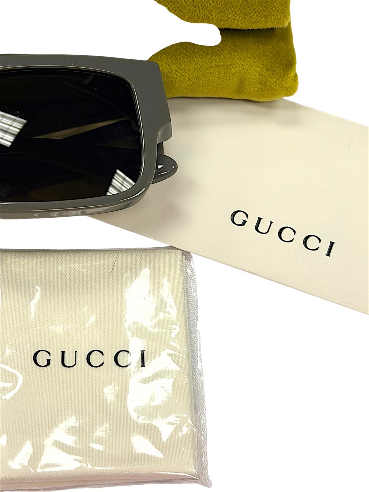Gucci GG1460S 003 Unisex Sunglasses Gray Black Made in Italy NWT & Velvet Case