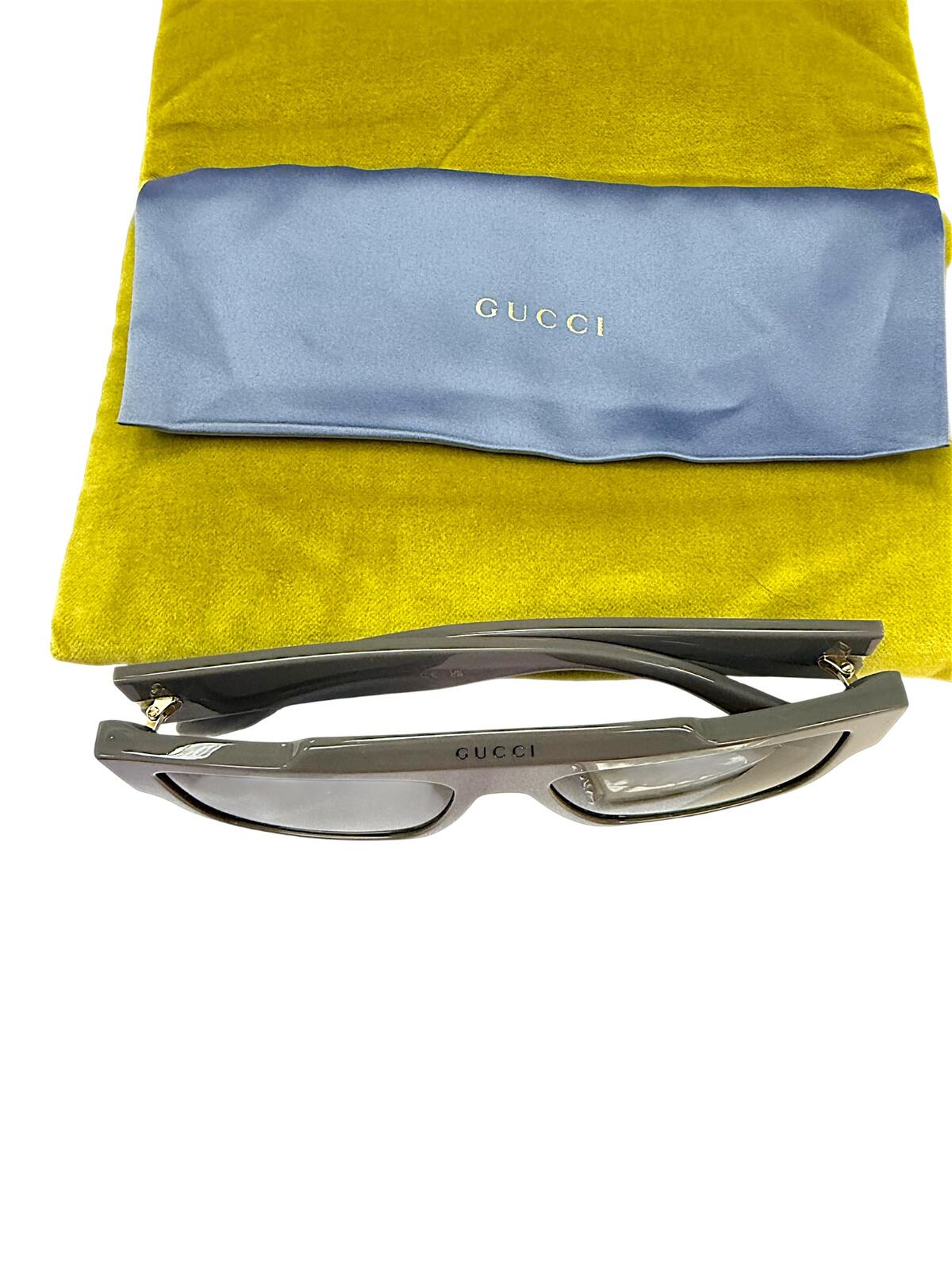 Gucci GG1460S 003 Unisex Sunglasses Gray Black Made in Italy NWT & Velvet Case