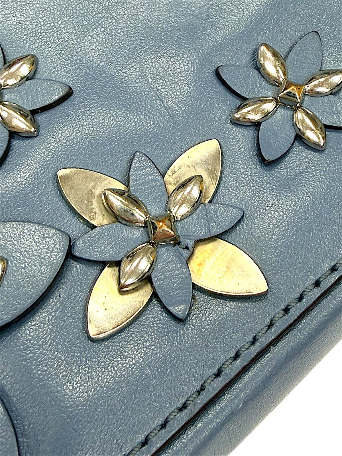 Michael Kors Blue Floral Applique Crossbody Bag
