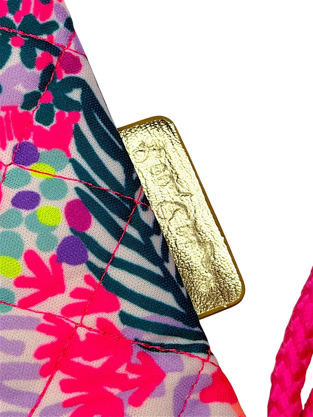 Lilly Pulitzer Quilted Floral Drawstring Backpack in Pink, Teal, and Green
