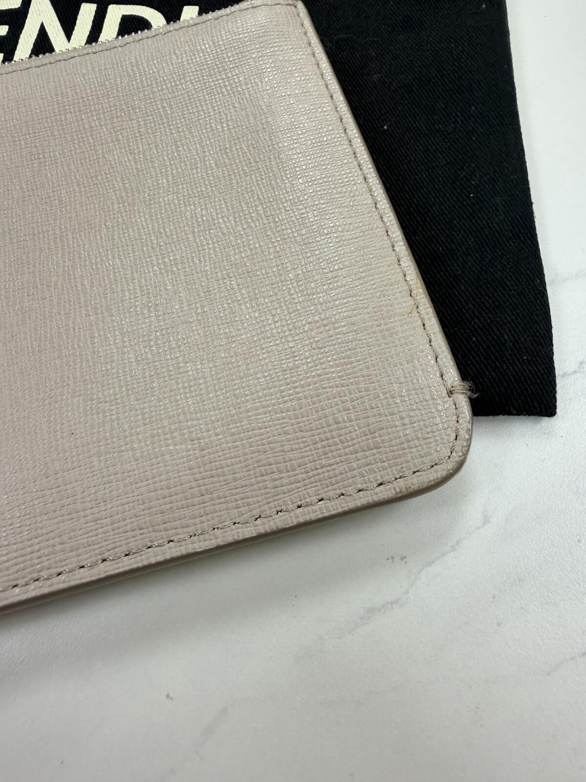 Fendi Monster Eyes Zip Pouch / Wristlet – Leather Clutch