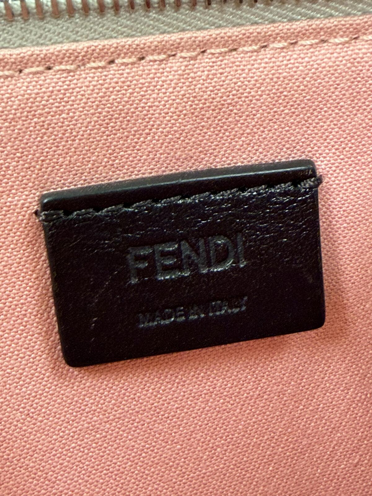 Fendi Monster Eyes Zip Pouch / Wristlet – Leather Clutch
