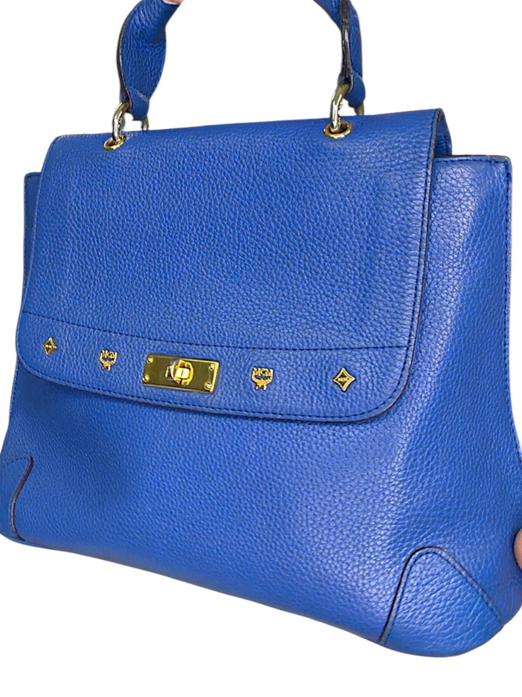 MCM Cobalt Blue First Lady Satchel Handbag