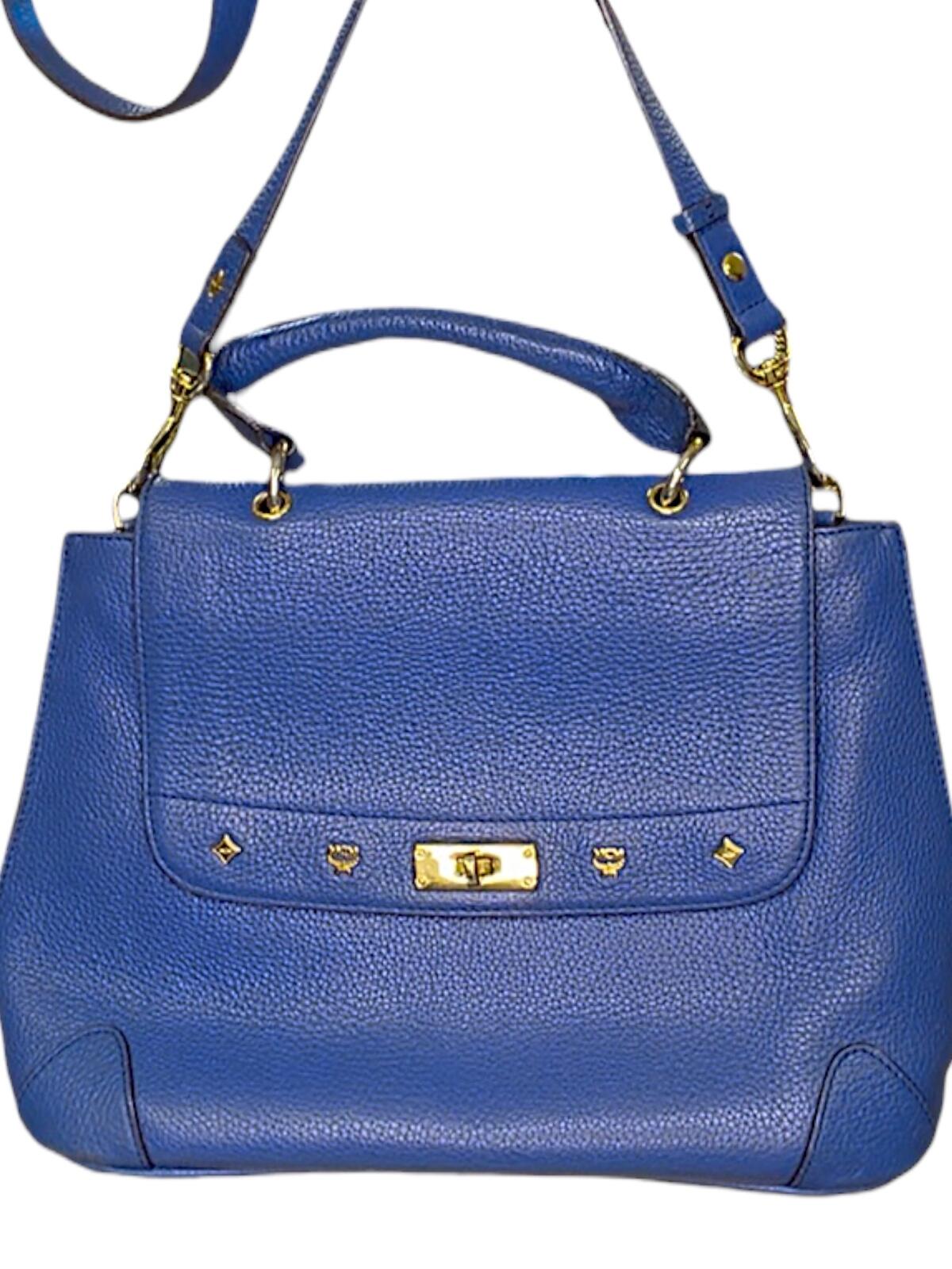 MCM Cobalt Blue First Lady Satchel Handbag