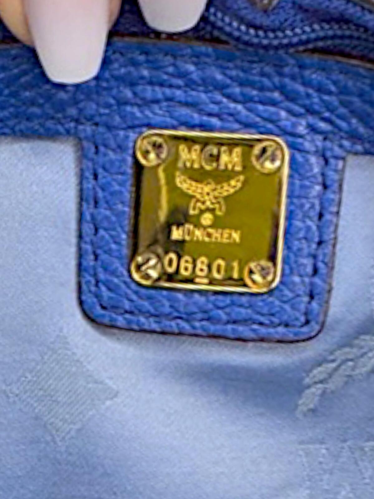 MCM Cobalt Blue First Lady Satchel Handbag