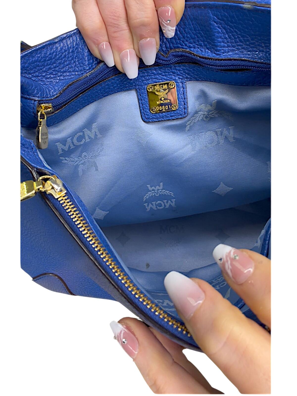 MCM Cobalt Blue First Lady Satchel Handbag