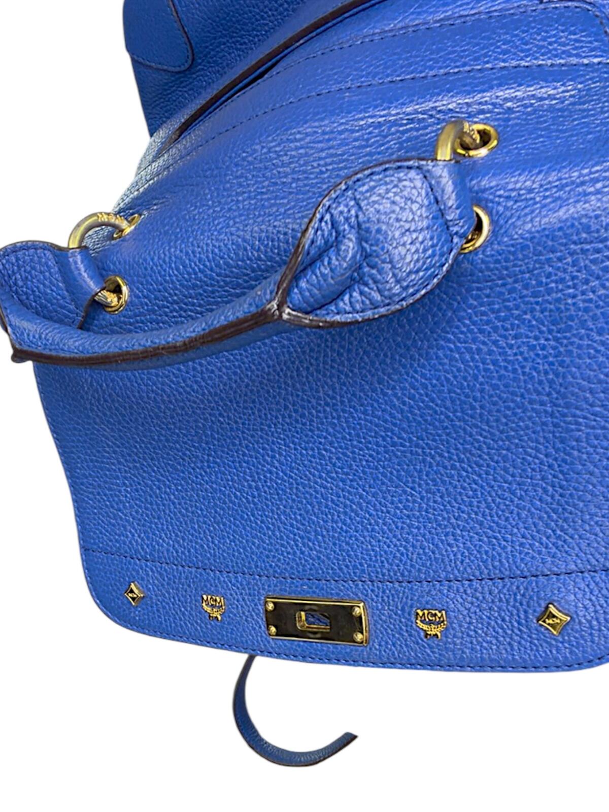 MCM Cobalt Blue First Lady Satchel Handbag
