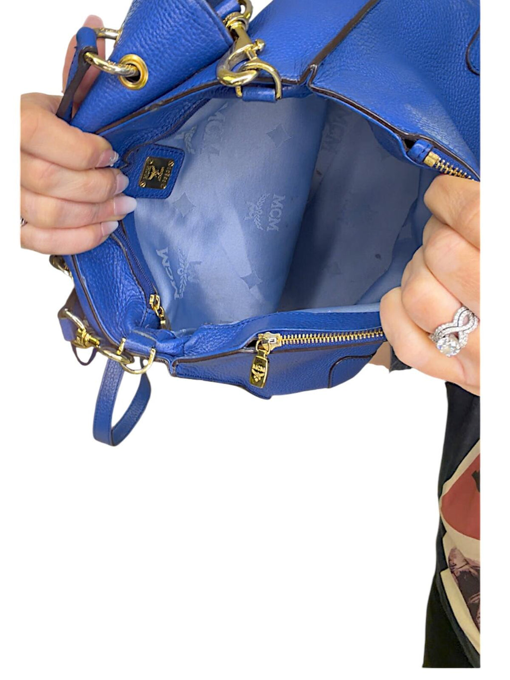 MCM Cobalt Blue First Lady Satchel Handbag