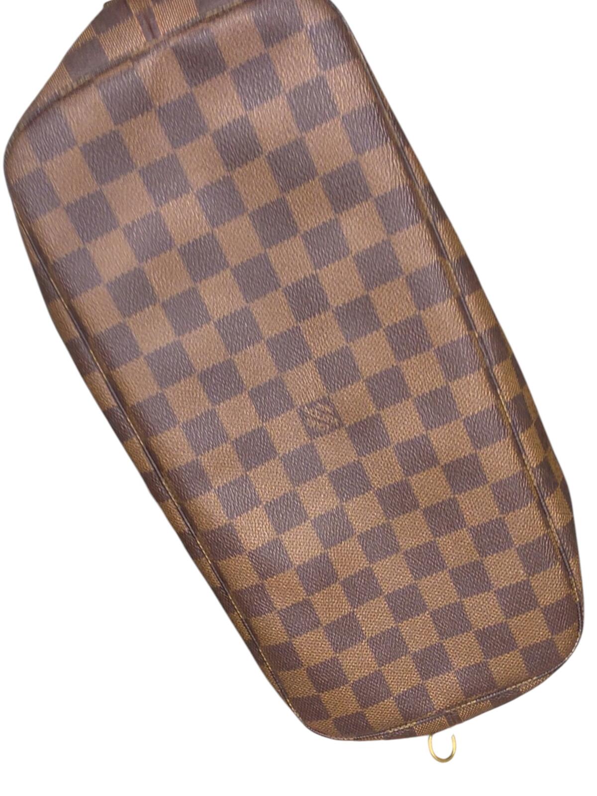 Louis Vuitton Neverfull MM Damier Ebene Tote Bag Red Interior Shoulder Bag