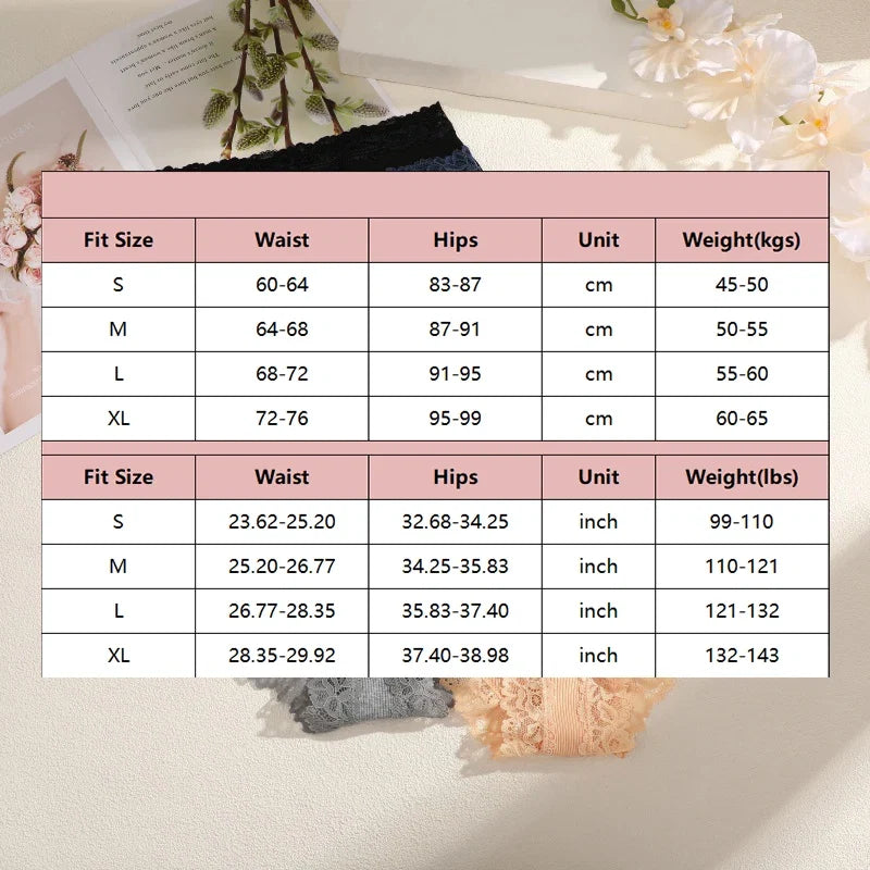 5PCS/Set Women Cotton Panties Sexy Lace Low Waist Briefs Stretch Comfortable Ladies Underwear Soft Breathable Intimate Lingerie