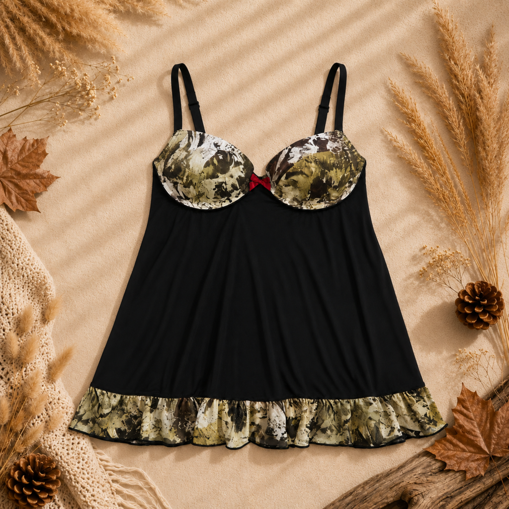 Women's Camo Babydoll Lingerie Set - King's Camo Hunting - Wilderness Dreams