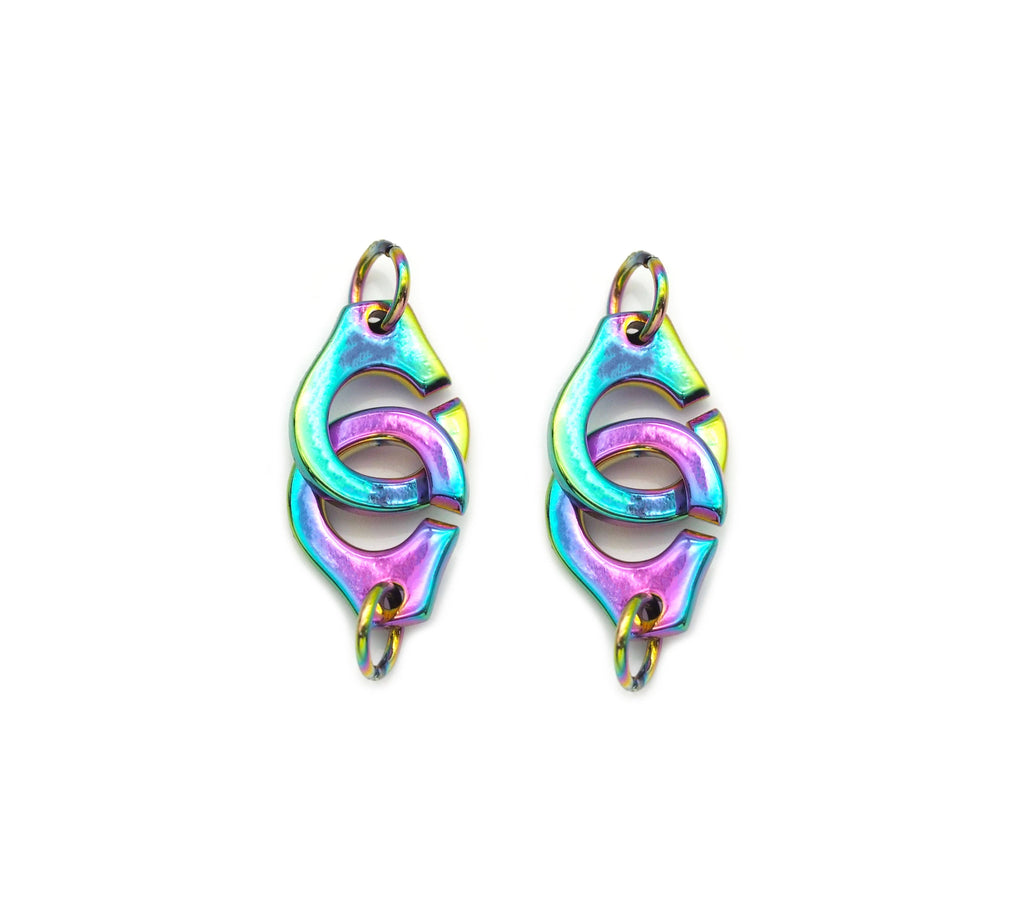 Rainbow Handcuff Shape Clasp, Sku#LX167