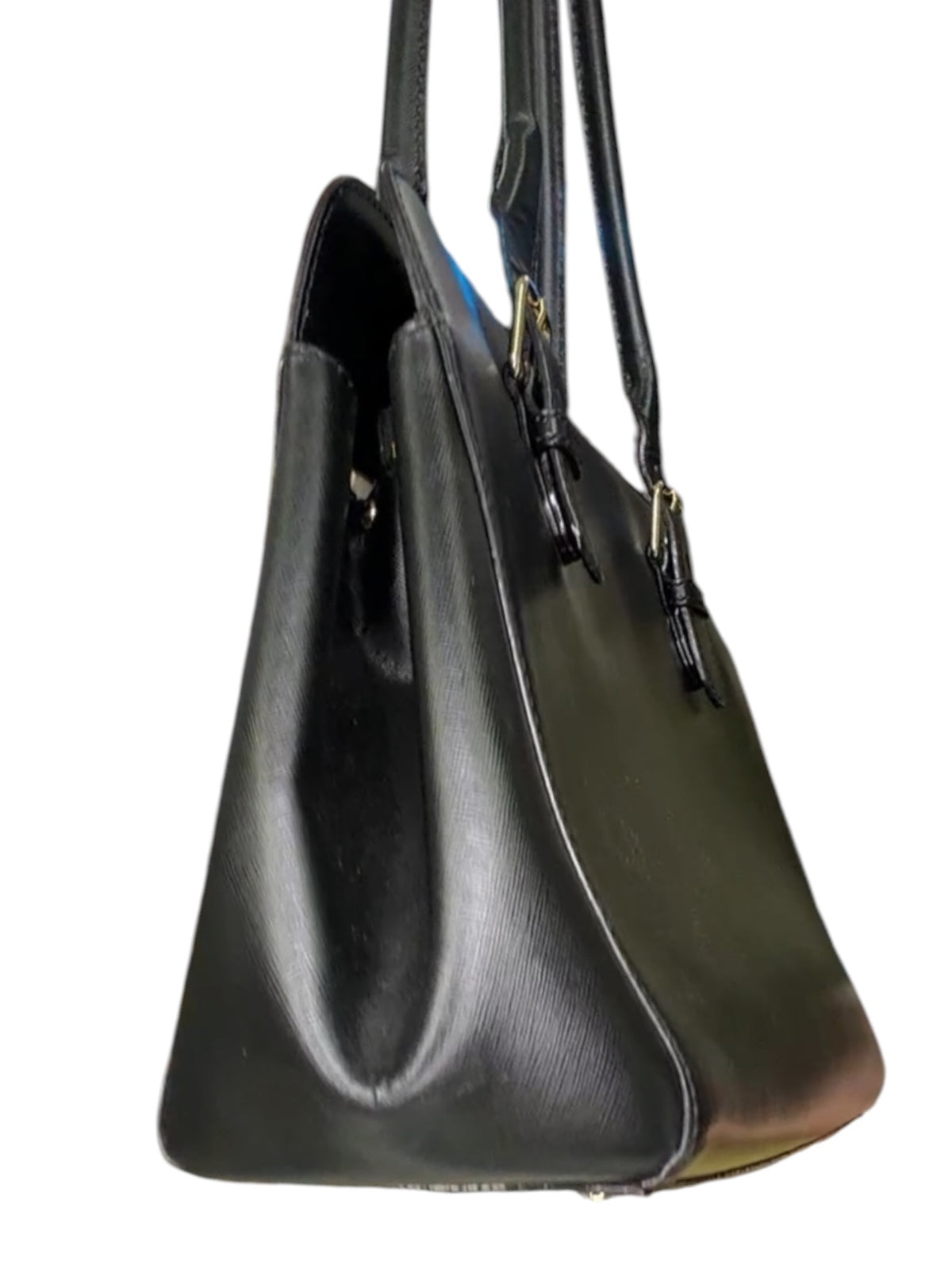 Kate Spade New York Black Saffiano Leather Large Shoulder Tote Work Laptop Bag
