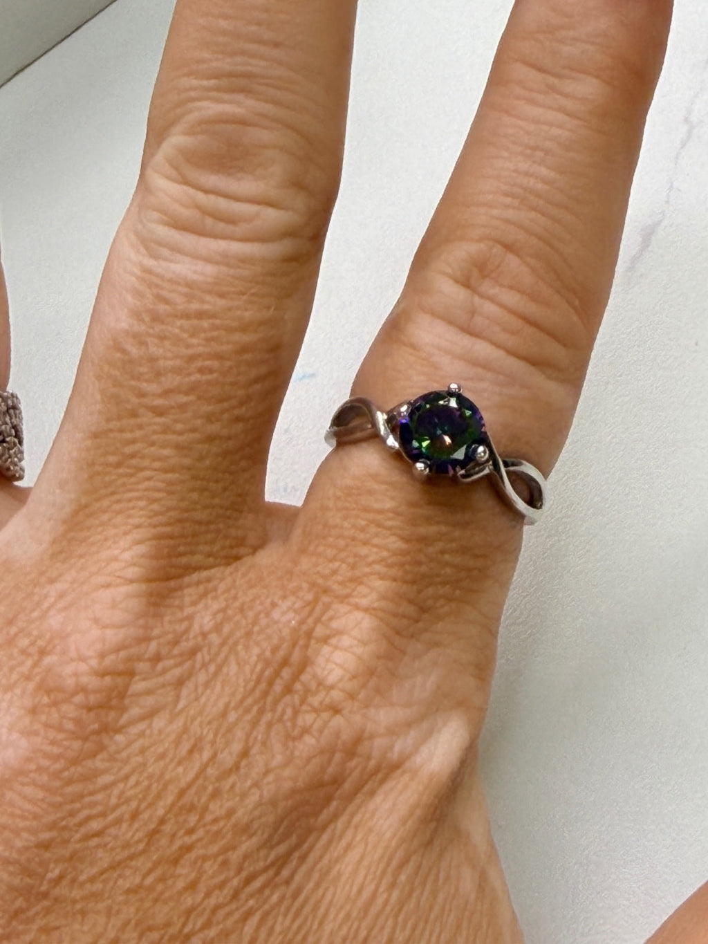 Sterling Silver Ring with Mystic Topaz Stone