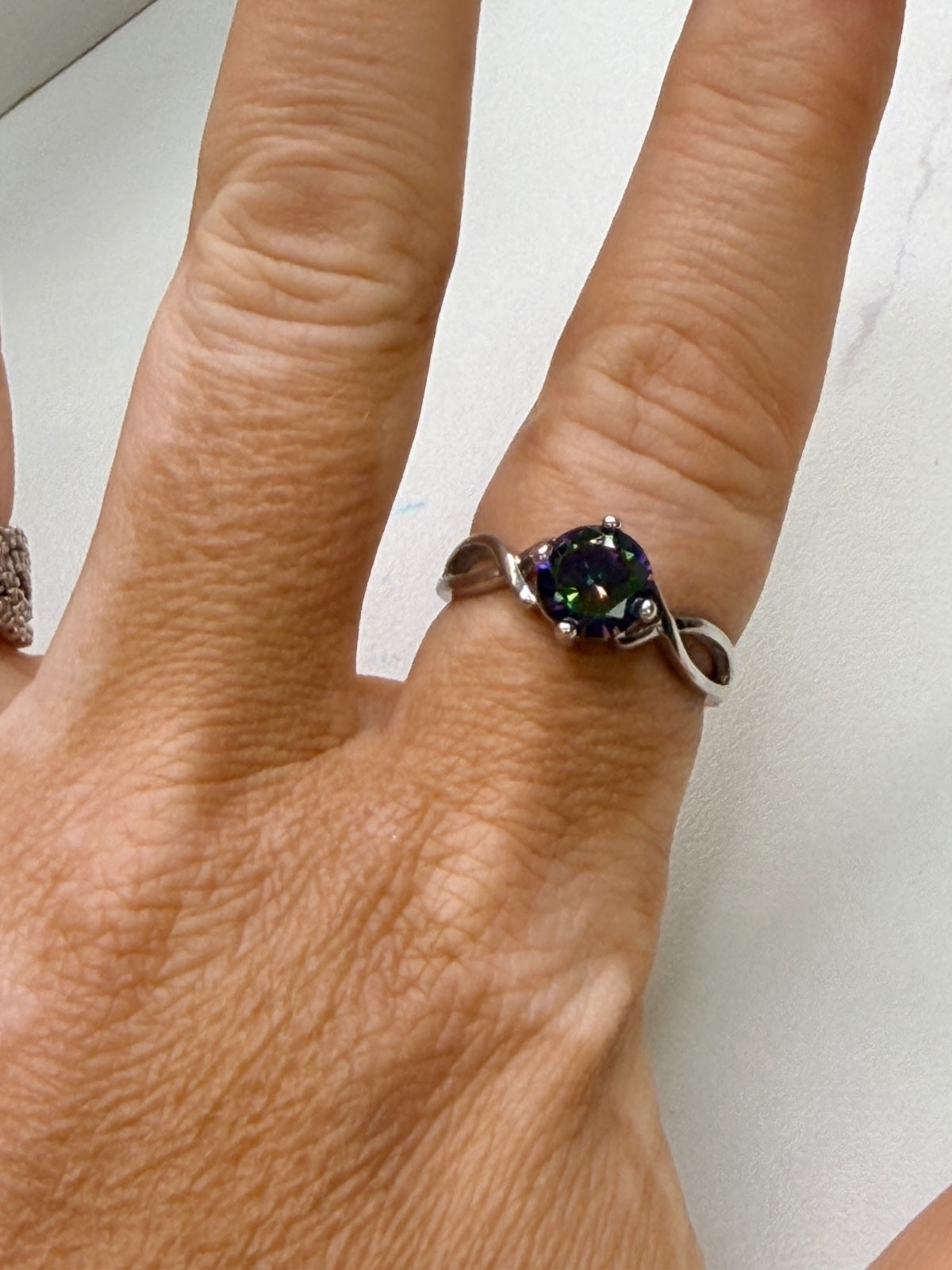 Sterling Silver Ring with Mystic Topaz Stone