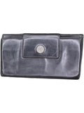 Bvlgari Black Leather Continental Wallet Long Bifold Snap Closure Wallet