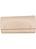 Celine Large Flap Wallet Beige Grained Leather Red Interior Continental Wallet