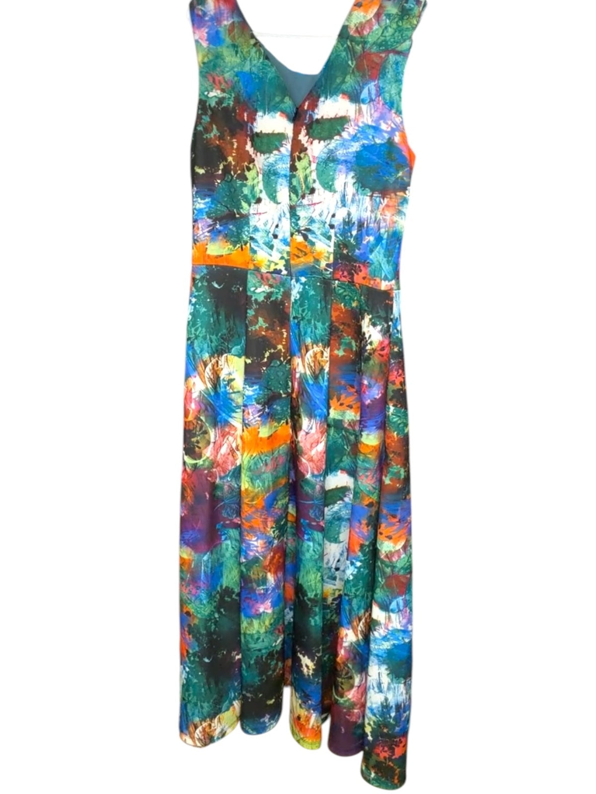 Betsey Johnson Colorful Abstract Print Midi Dress Size 4