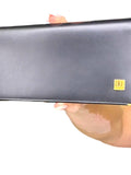 Dunhill Black Leather Long Wallet with Gold Accents - Minimalist Luxury Design