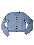 Free People Light Blue Green Knit Button-Up Cardigan Sweater
