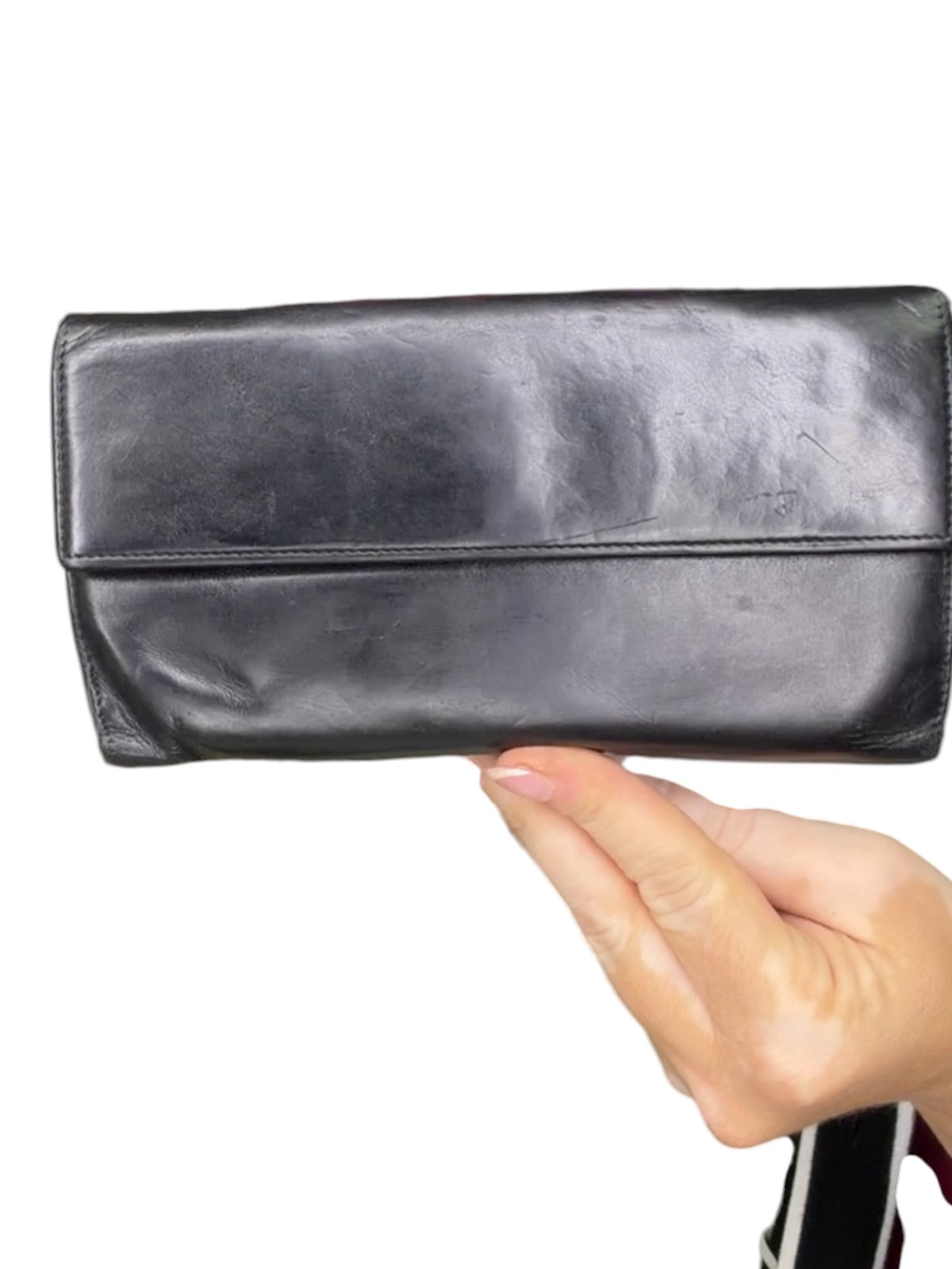 Bvlgari Black Leather Continental Wallet Long Bifold Snap Closure Wallet