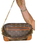 Louis Vuitton Monogram Canvas Crossbody Bag with Gold Chain